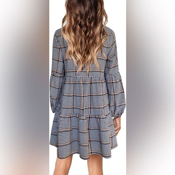 Fall, Houndstooth Dress, Long Sleeve, Above the Knee - Picture 4 of 5